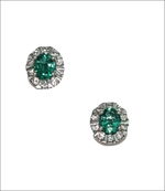 Orecchini Smeraldi Diamanti Oro Bianco con smeraldi e diamanti in oro bianco