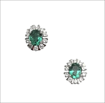 Orecchini Smeraldi Diamanti Oro Bianco Anniversario Matrimonio con orecchini ovali smeraldo e diamanti