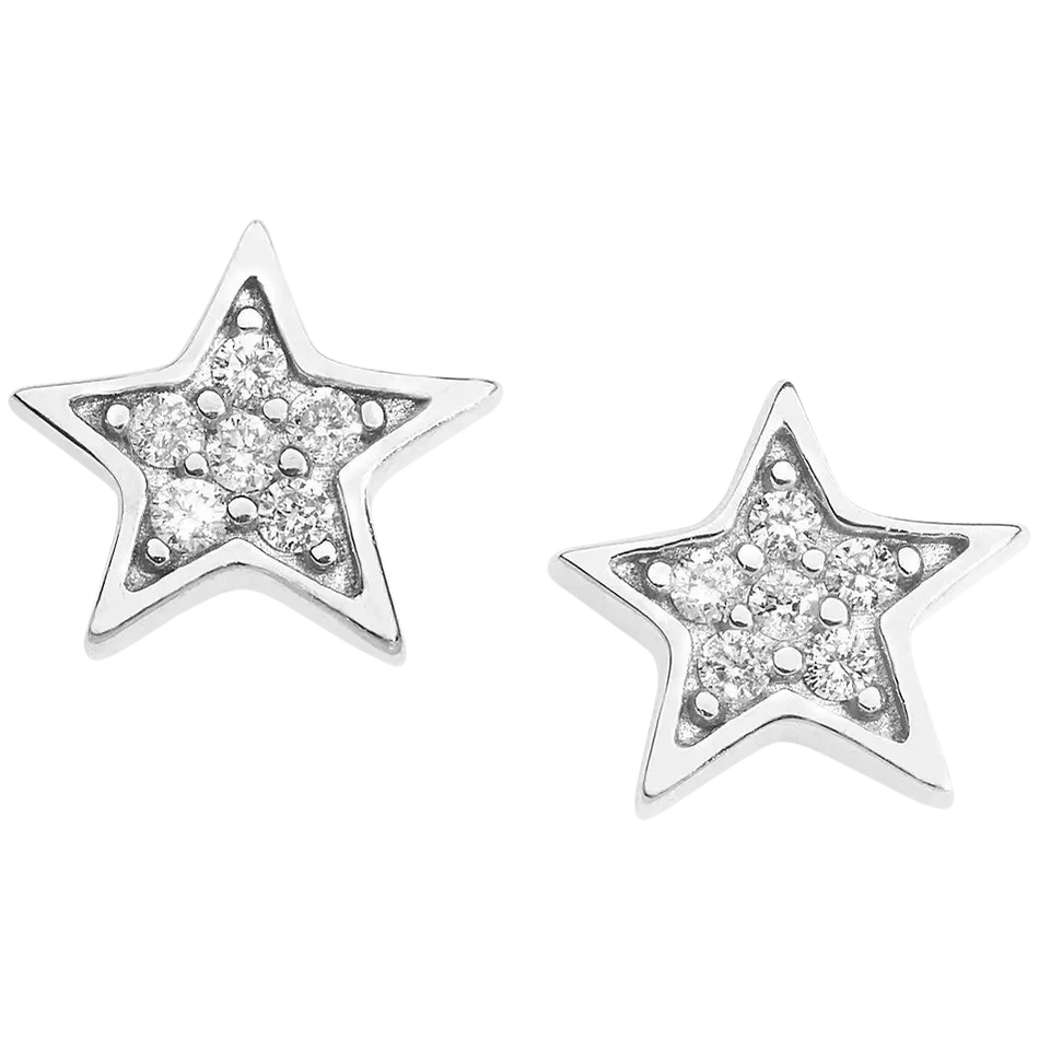 Orecchini Stelle Oro e Diamanti COMETE GIOIELLI con stelline in argento e pietre brillanti