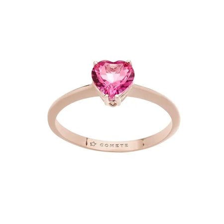 anello parure orecchini topazio rosa a cuore in oro COMETE ORB 1015|bonini-gioielli