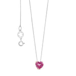 girocollo parure orecchini topazio rosa a cuore in oro COMETE orb 1015|bonini-gioielli