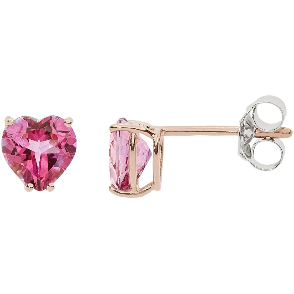 Orecchini topazio rosa cuore oro rosé fantasie di topazio