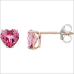 Orecchini topazio rosa cuore oro rosé fantasie di topazio