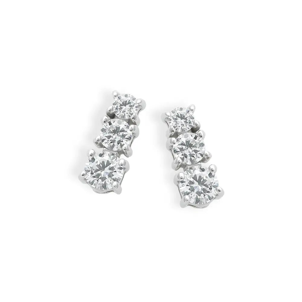 Orecchini Trilogy Oro Bianco e Zirconi Ambrosia |bonini-gioielli