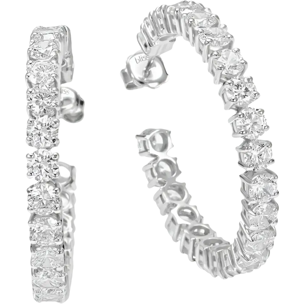 Orecchini Veretta Argento Material Girl Bliss con cerchi in argento e diamanti