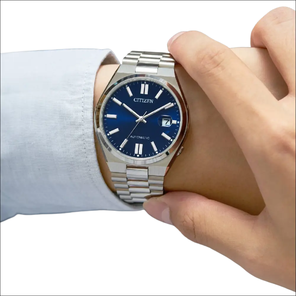 Orologio Citizen automatico Tsuyosa NJ0150-81L argento con quadrante blu