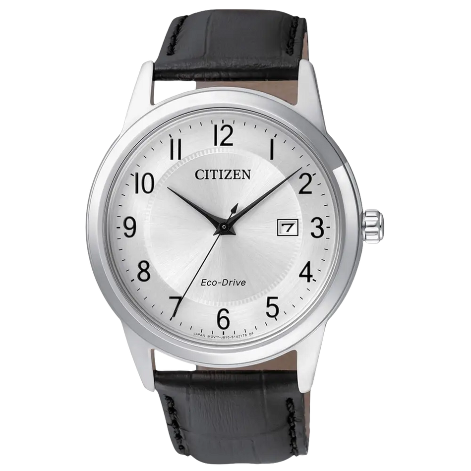 Orologio CITIZEN AW1231-07A uomo Classico Eco-Drive con quadrante argento|bonini-gioielli
