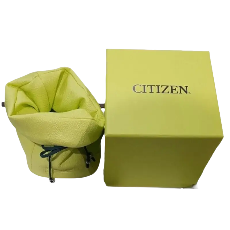 Scatola e pouch lime green per Orologio Citizen donna EW2611-87Y in SuperTitanio