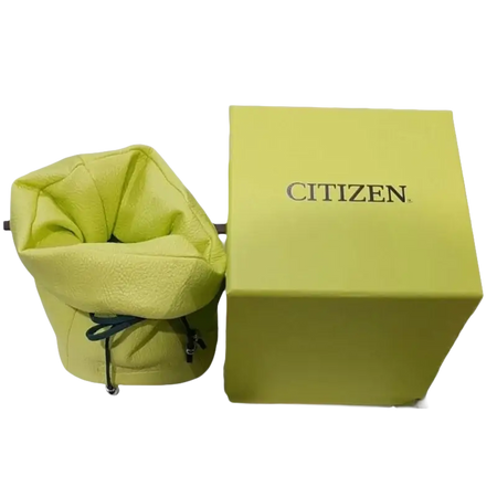 Scatola e pouch lime green per Orologio Citizen donna EW2611-87Y in SuperTitanio