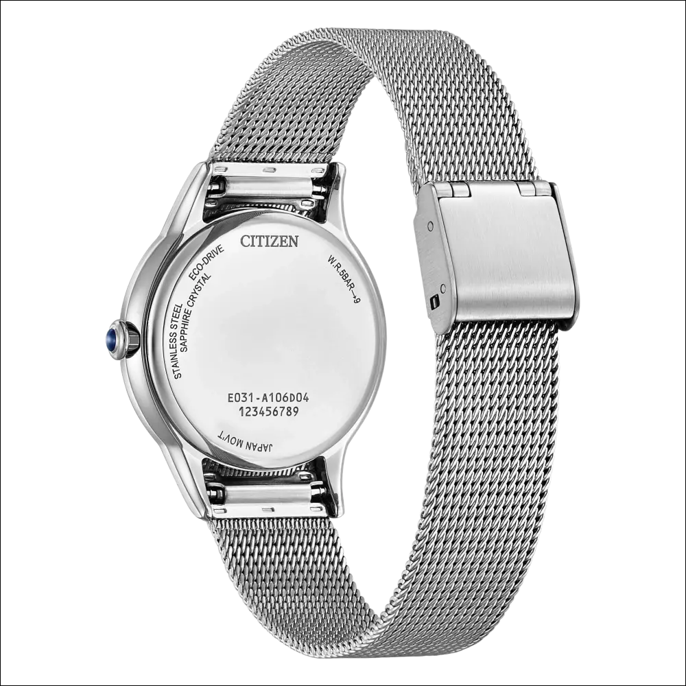 Orologio Citizen Donna Eco-Drive Gerbera bracciale mesh argento acciaio