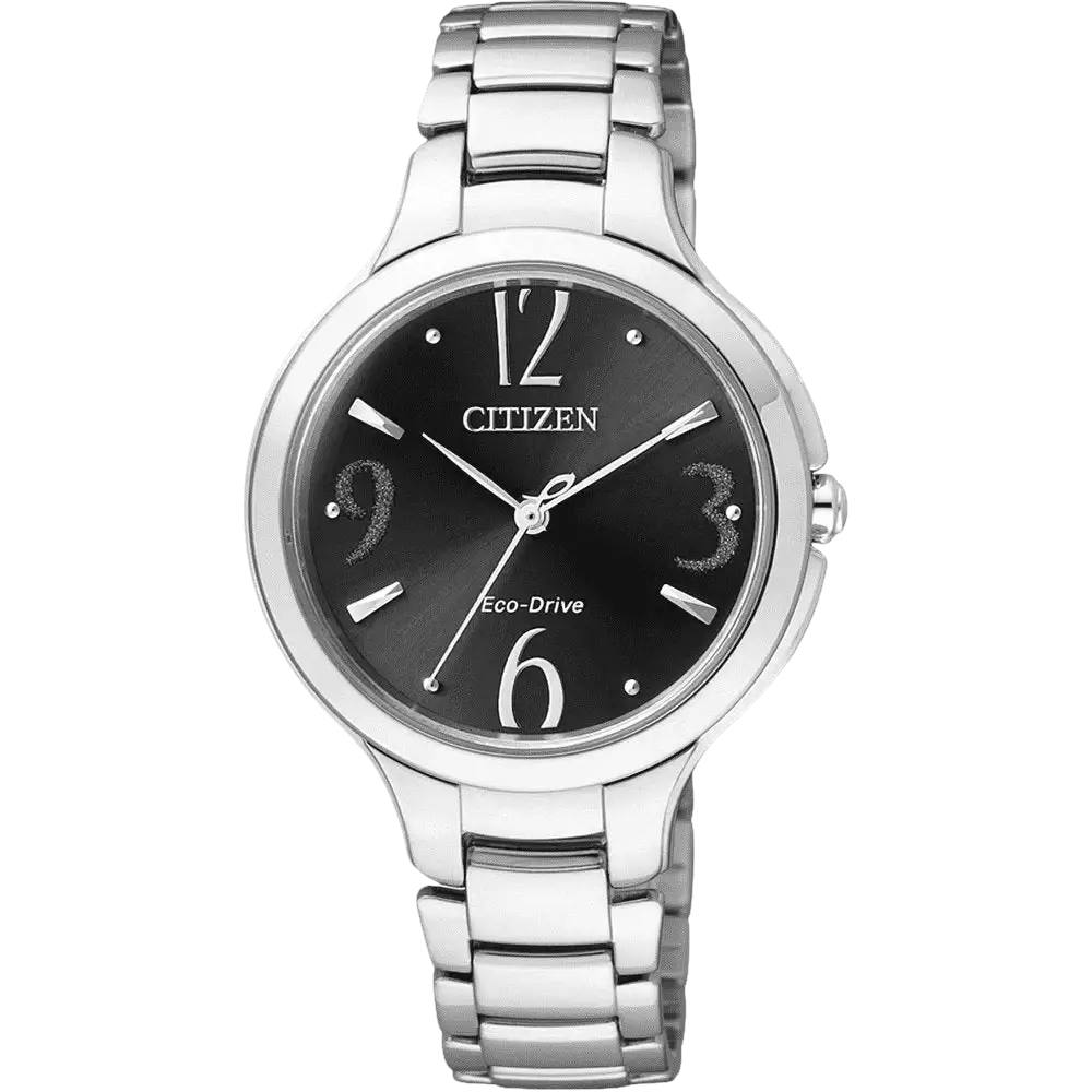 Orologio Donna Citizen Eco-Drive con quadrante nero e bracciale in acciaio inox