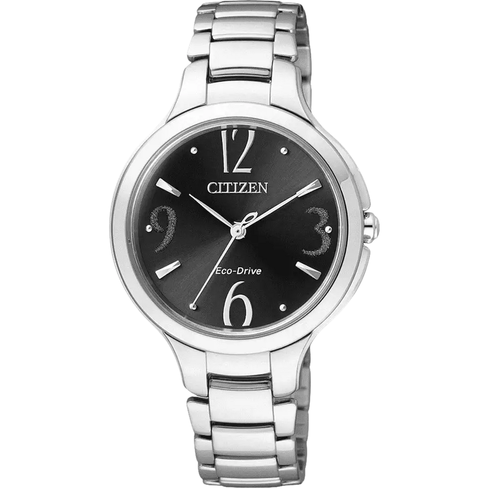 Orologio Donna Citizen Eco-Drive con quadrante nero e bracciale in acciaio inox