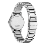 Fondo cassa rotondo minimalista Orologio Citizen Donna Eco-Drive FE1241-71Z in acciaio silver