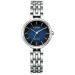 Orologio Citizen Donna in argento con quadrante blu e bracciale a maglia metallica