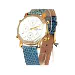 Orologio CITIZEN Donna con quadrante bianco ottagonale e cinturino in pelle blu