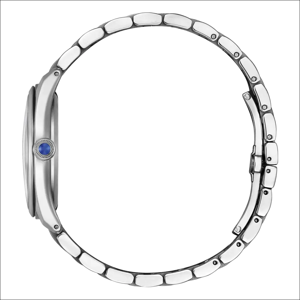 Cinturino Orologio Citizen Eco Drive Donna in acciaio silver con corona blu