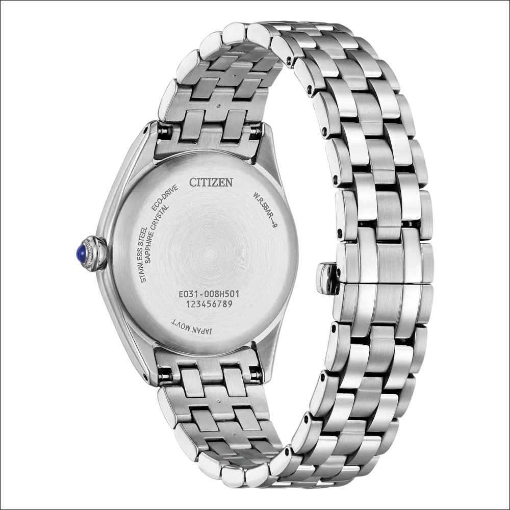 Orologio Citizen Eco Drive Donna in acciaio silver con maglia mesh e corona blu