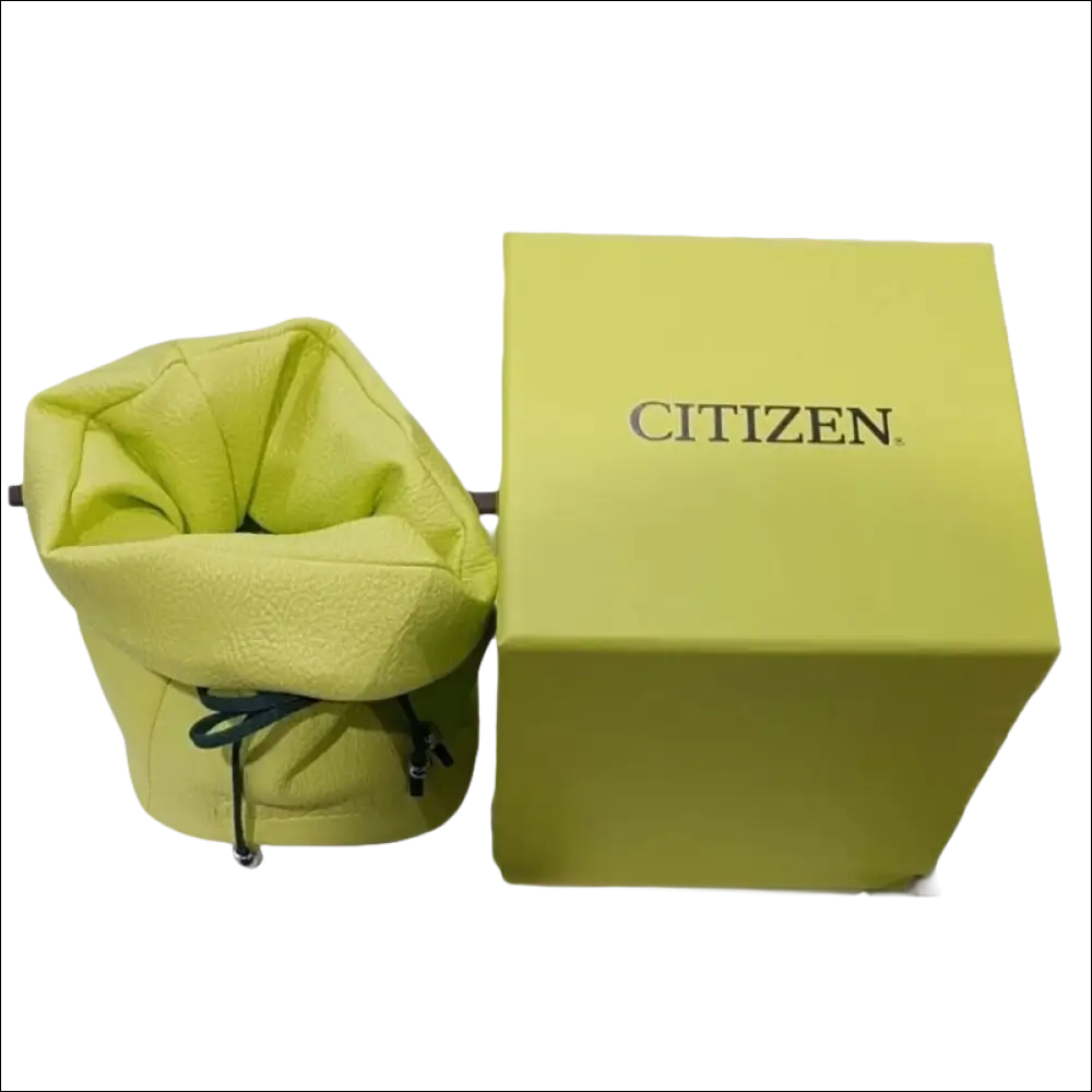 Scatola e pouch lime green per Orologio Citizen donna EW2611-87Y in SuperTitanio