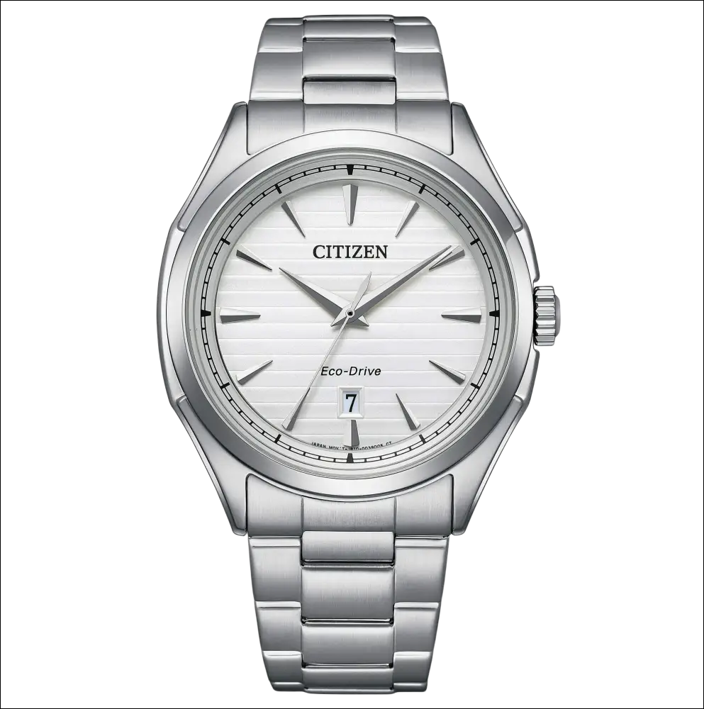 Orologio Citizen Eco-Drive uomo silver con quadrante bianco e bracciale metallo spazzolato