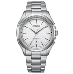 Orologio Citizen Eco-Drive uomo silver con quadrante bianco e bracciale metallo spazzolato