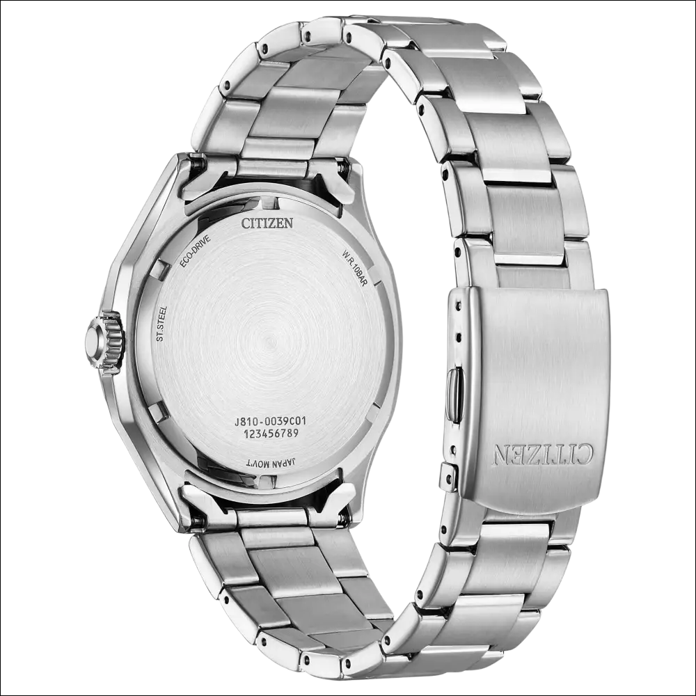 Retro del Citizen Eco-Drive Uomo in acciaio silver con bracciale lucido