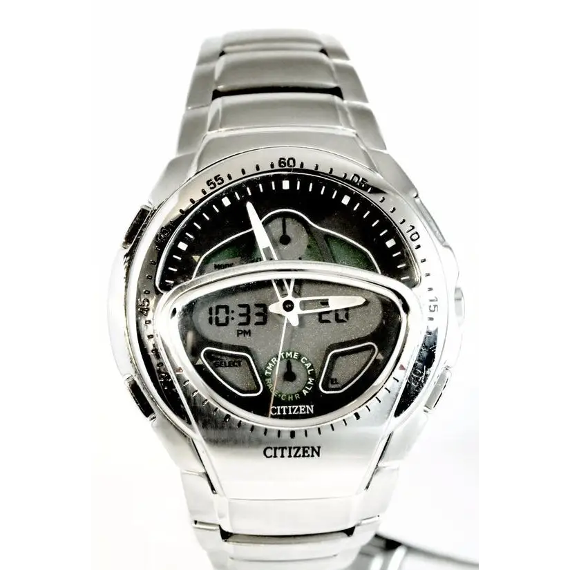 orologio CITIZEN uomo Anadigi Super Chrono Quartz acciaio JN6060-58E - bonini-gioielli