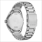 Fondo cassa minimalista Orologio Citizen Military Eco-Drive Uomo in acciaio silver