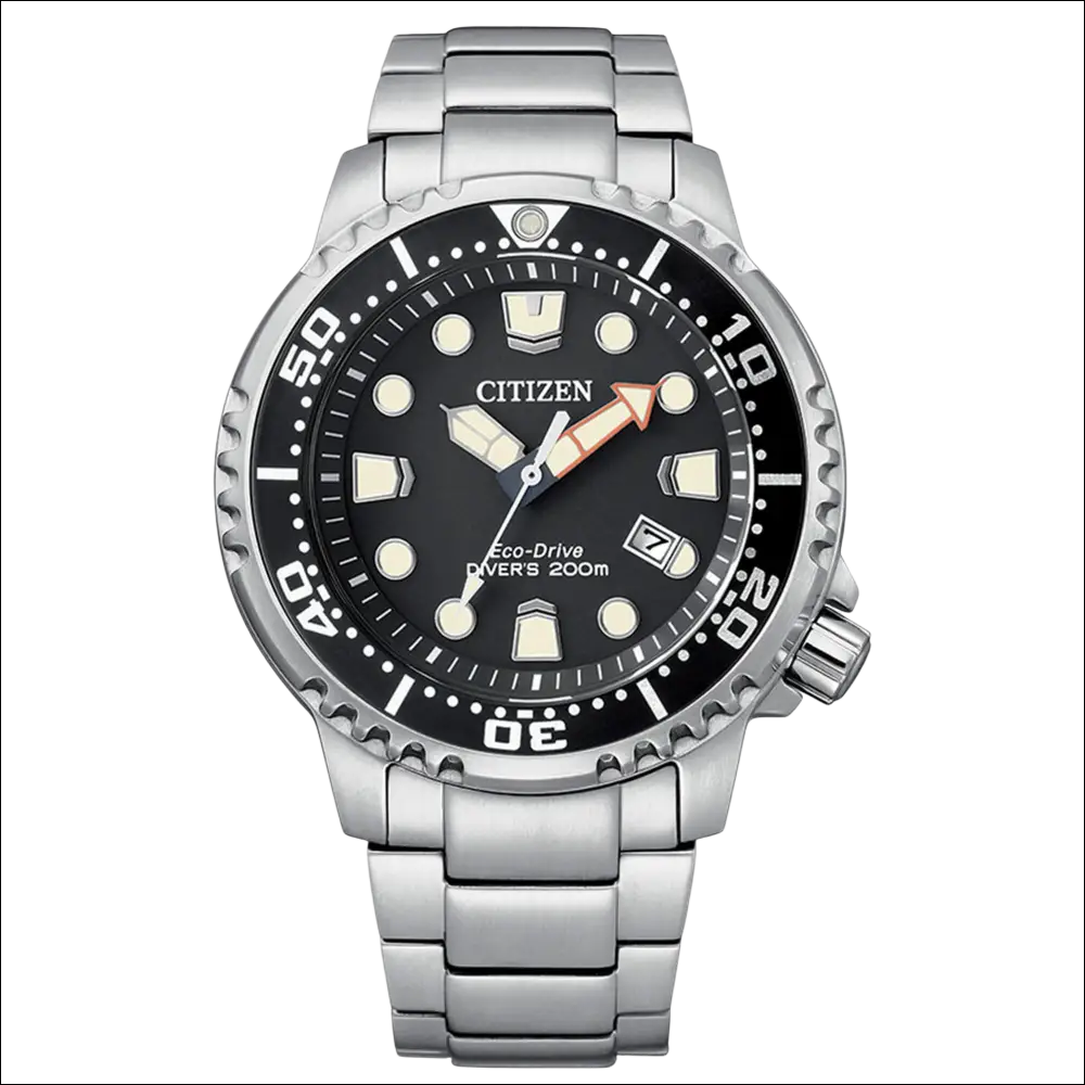 Orologio CITIZEN subacqueo in acciaio silver, quadrante nero luminoso