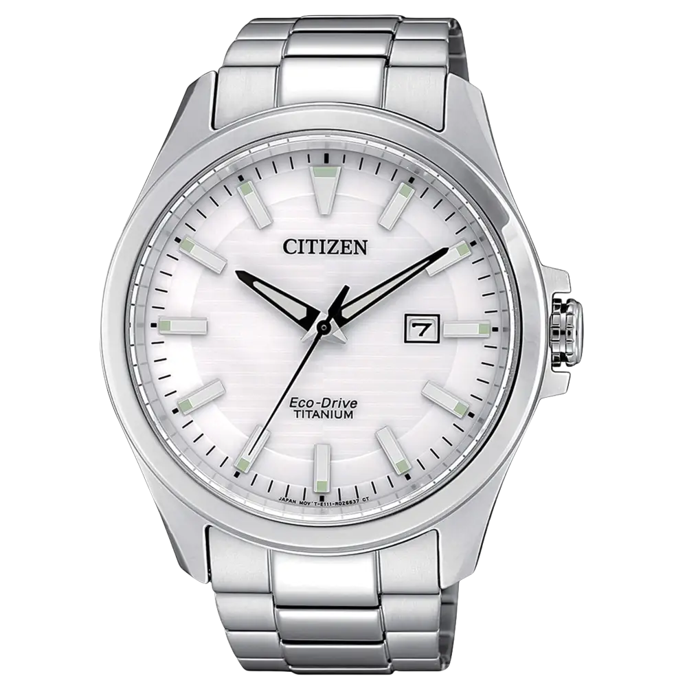 Orologio Citizen Super Titanio Eco-Drive BM7470-84A con quadrante argento