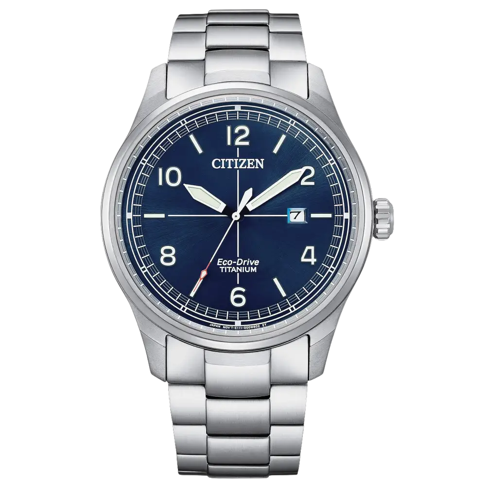 Orologio CITIZEN SuperTitanio uomo Solo Tempo BM7570-80L con quadrante argento