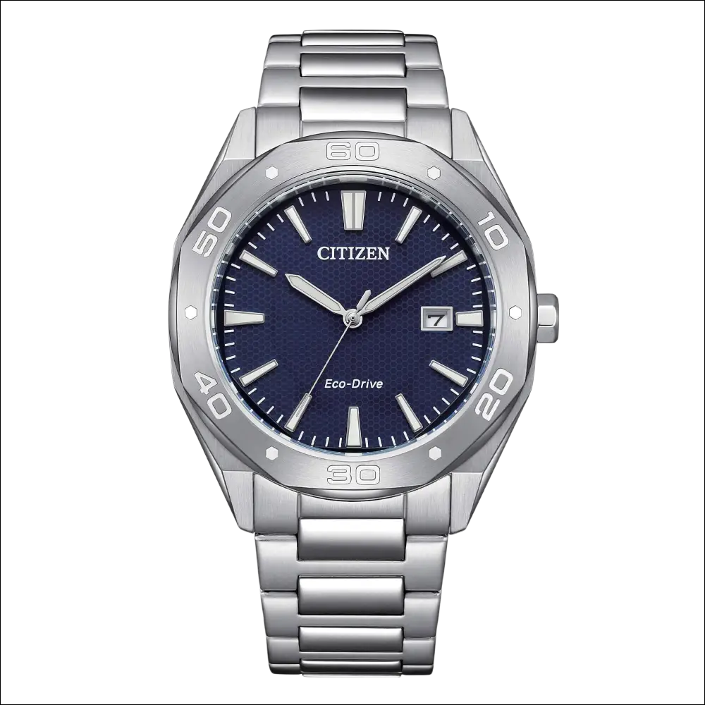Orologio Citizen Uomo Active Sport Eco-Drive silver con quadrante blu