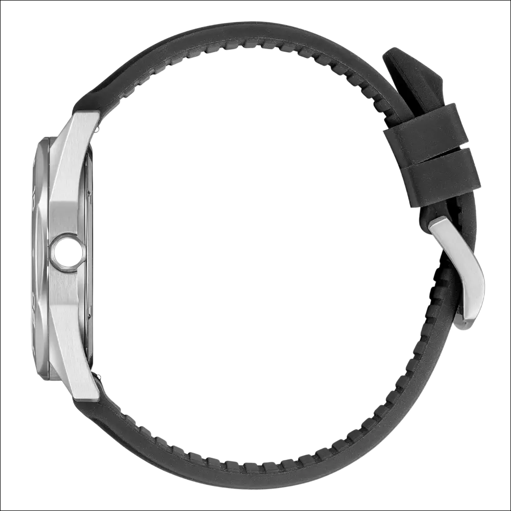 Orologio Citizen Uomo Active Sport Eco-Drive silver con cinturino nero in gomma e bordi testurizzati