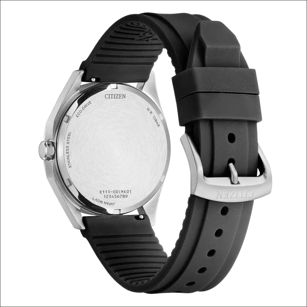 Orologio Citizen Uomo Active Sport Eco-Drive con cinturino nero in gomma e fibbia silver