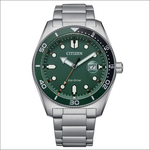 Orologio Citizen Eco-Drive Uomo Marine con quadrante verde e bracciale acciaio