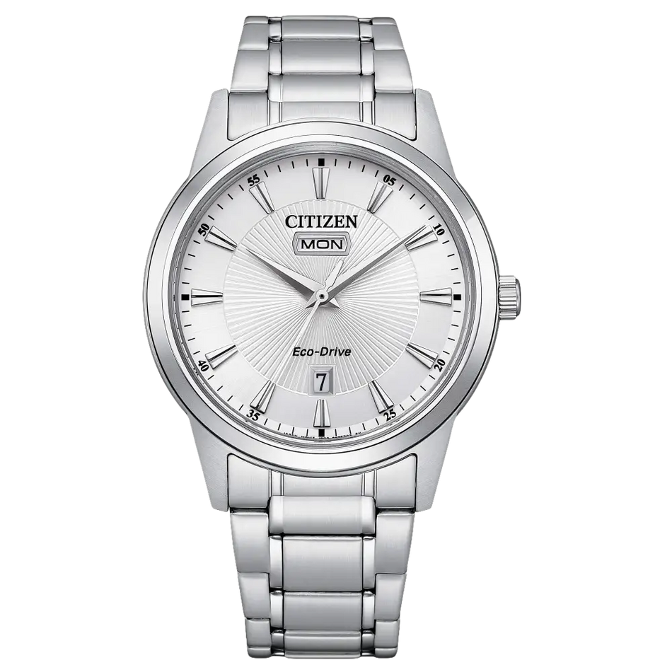Orologio CITIZEN uomo OF Collection Classic AW0100-86A con quadrante Eco-Drive argento