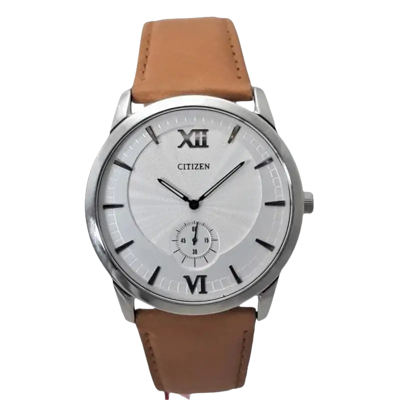 Orologio CITIZEN Uomo Quartz Classico BE9150-02C con cassa rotonda in argento e cinturino in pelle marrone chiaro