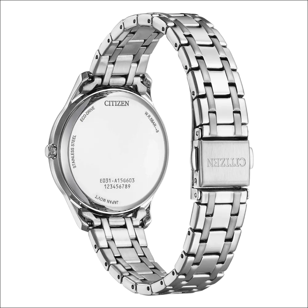 Retro di Orologio Citizen Donna in acciaio silver con bracciale intrecciato lucido