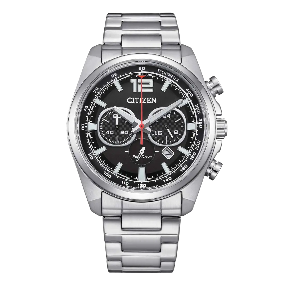 Orologio da polso Citizen uomo in acciaio silver, quadrante nero cronografo