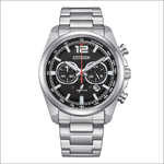 Orologio da polso Citizen uomo in acciaio silver, quadrante nero cronografo