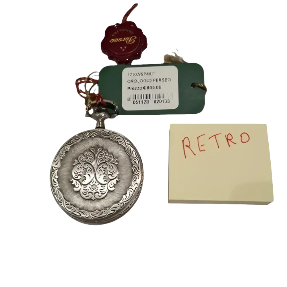 Orologio tasca meccanico PERSEO 17102/SPMET con orologio elegante in argento ornato
