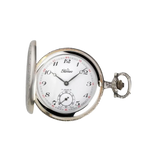 Orologio tasca meccanico PERSEO 17102/SPMET con cassa argentata e quadrante aperto