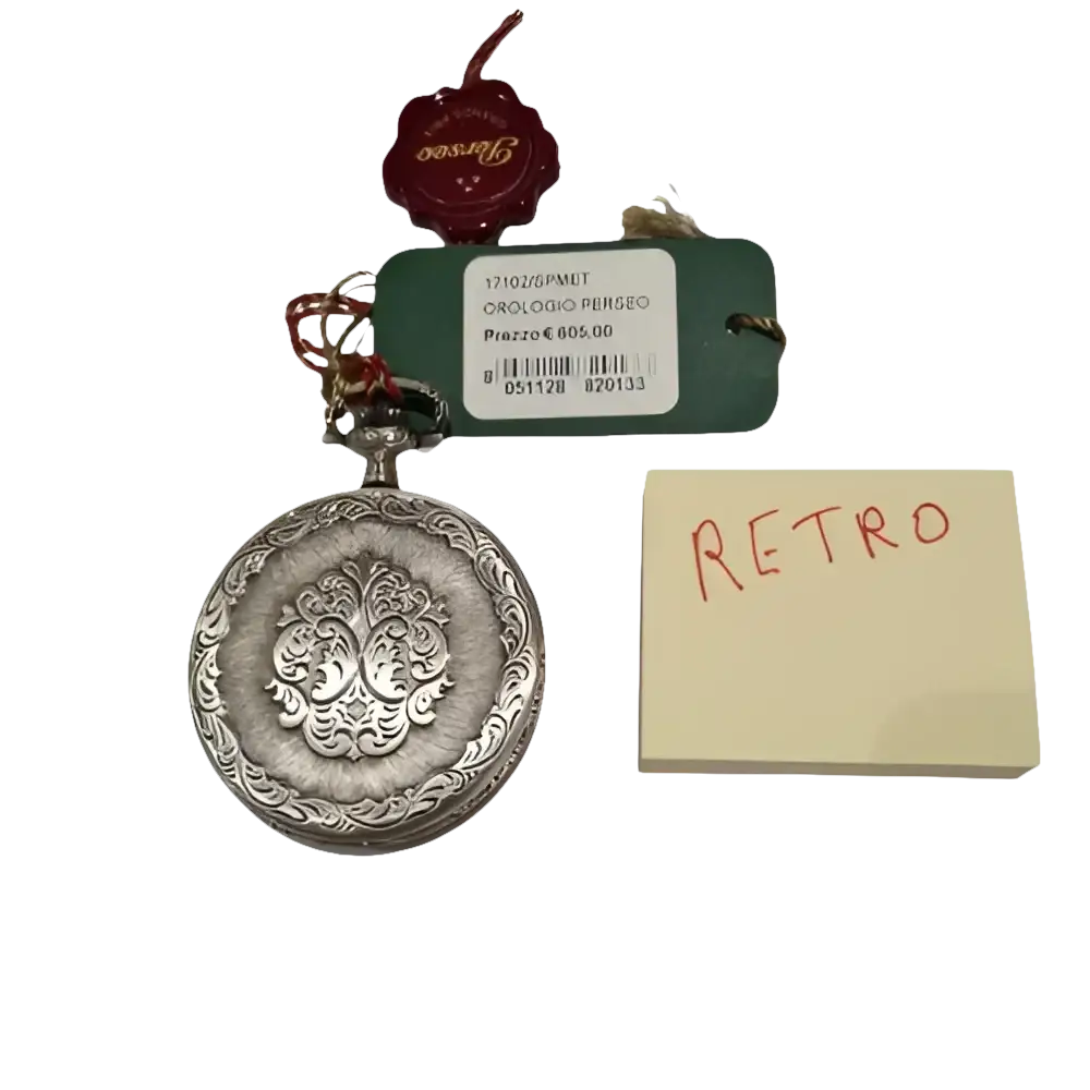 Orologio tasca meccanico PERSEO 17102/SPMET con orologio elegante in argento ornato