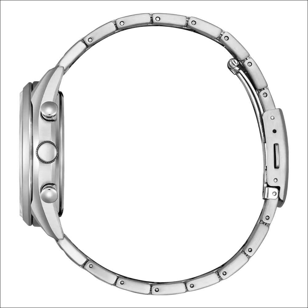 Bracciale acciaio inox tono argento Orologio Uomo Citizen Eco Drive lucido