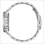 Bracciale acciaio inox tono argento Orologio Uomo Citizen Eco Drive lucido