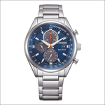 Orologio uomo Citizen Eco-Drive cronografo acciaio silver quadrante blu profondo