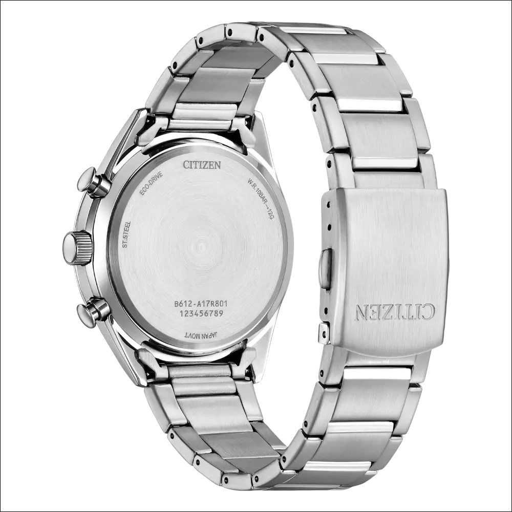 Orologio uomo Citizen Eco Drive cronografo in acciaio silver con bracciale lucido
