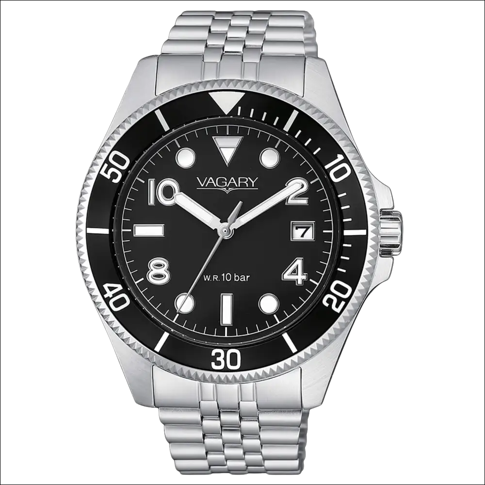 Orologio Uomo Vagary Aqua39 VD5-015-51 con cinturino in acciaio inox e quadrante nero