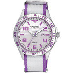 Orologio VAGARY bambino Quartz IH3-110-10 con accenti viola e cinturino bianco e viola