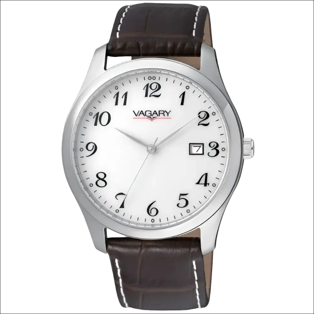 Orologio VAGARY donna solo tempo IH3-012-10 con cinturino in pelle marrone e cassa argento