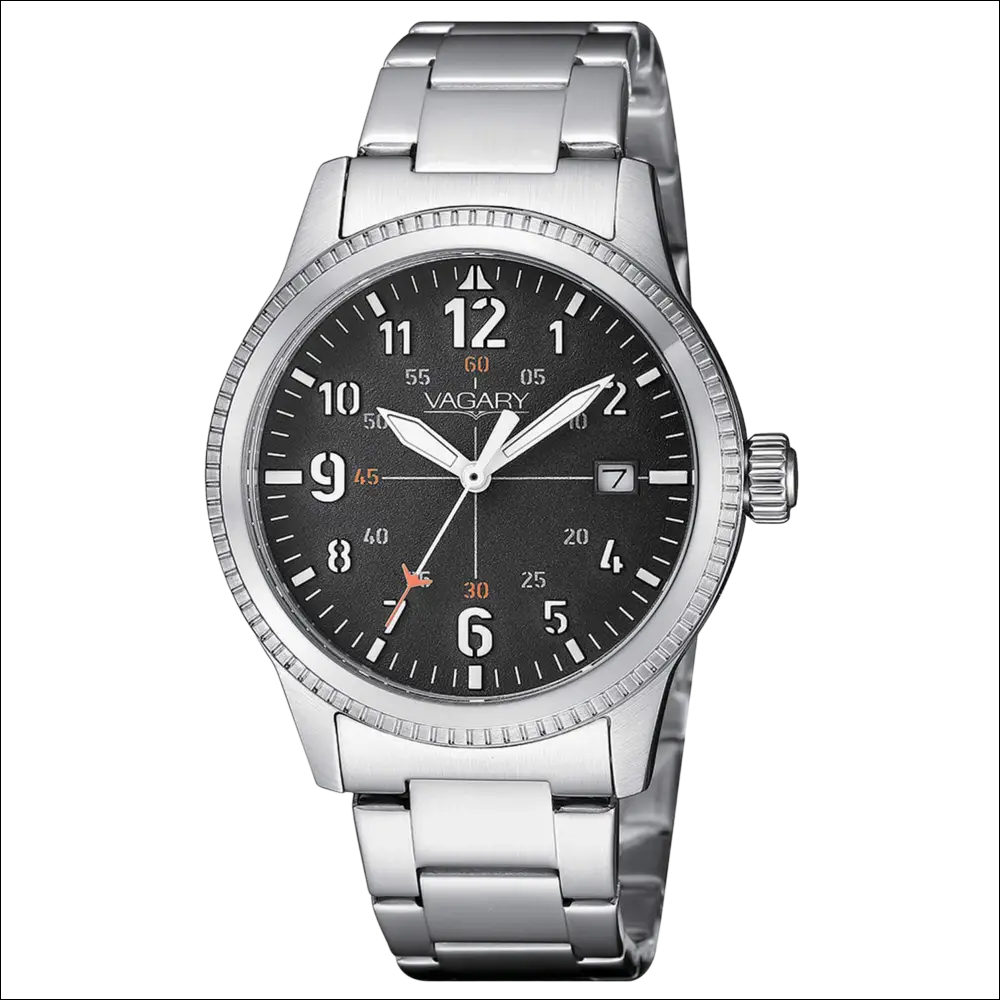 Orologio VAGARY FlyBoy Uomo IB8-313-51 in acciaio silver, quadrante nero